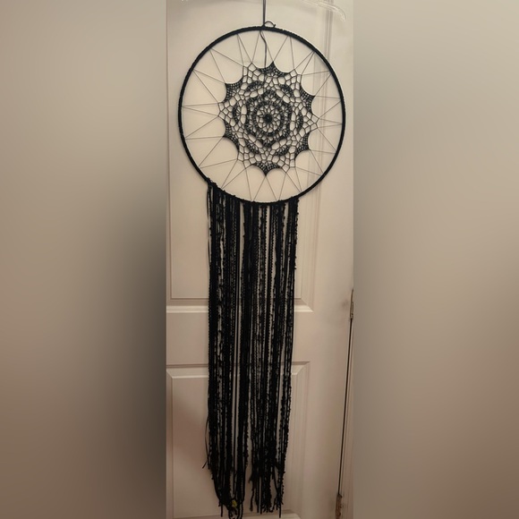 Crochet Black Dreamcatcher Handmade - Picture 1 of 11